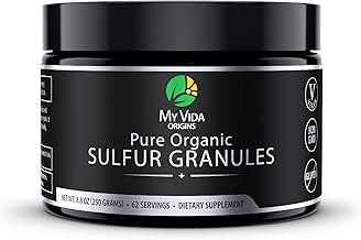 My Vida Origins Pure Organic Sulfur | 99% Pure MSM Granules Supports Skin, Hair, & Joint | Non-GMO, Vegan, Gluten Free (62 Servings) 2 Months Supply