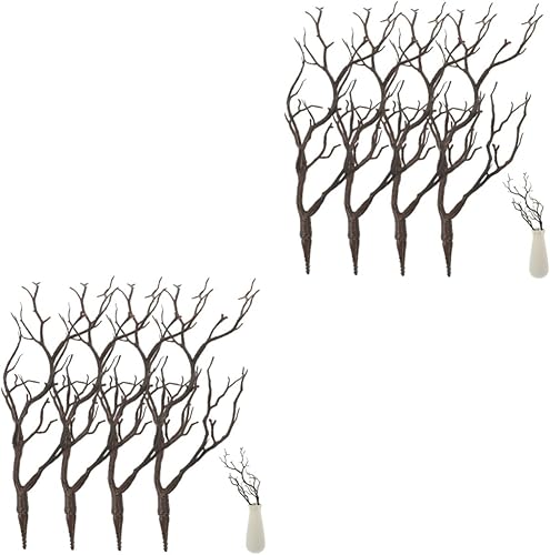 ABOOFAN 2 juegos de ramas decorativas de árbol de relleno de florero de tallos artificiales DIY diadema ramas para el hogar 4 piezas x 2