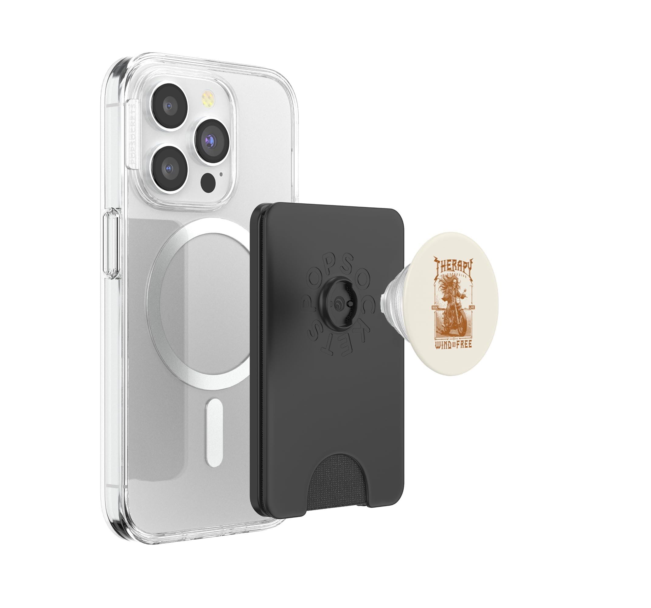 Motocycliste Hommes Thérapie Amateurs de Moto Motard PopSockets PopWallet pour MagSafe
