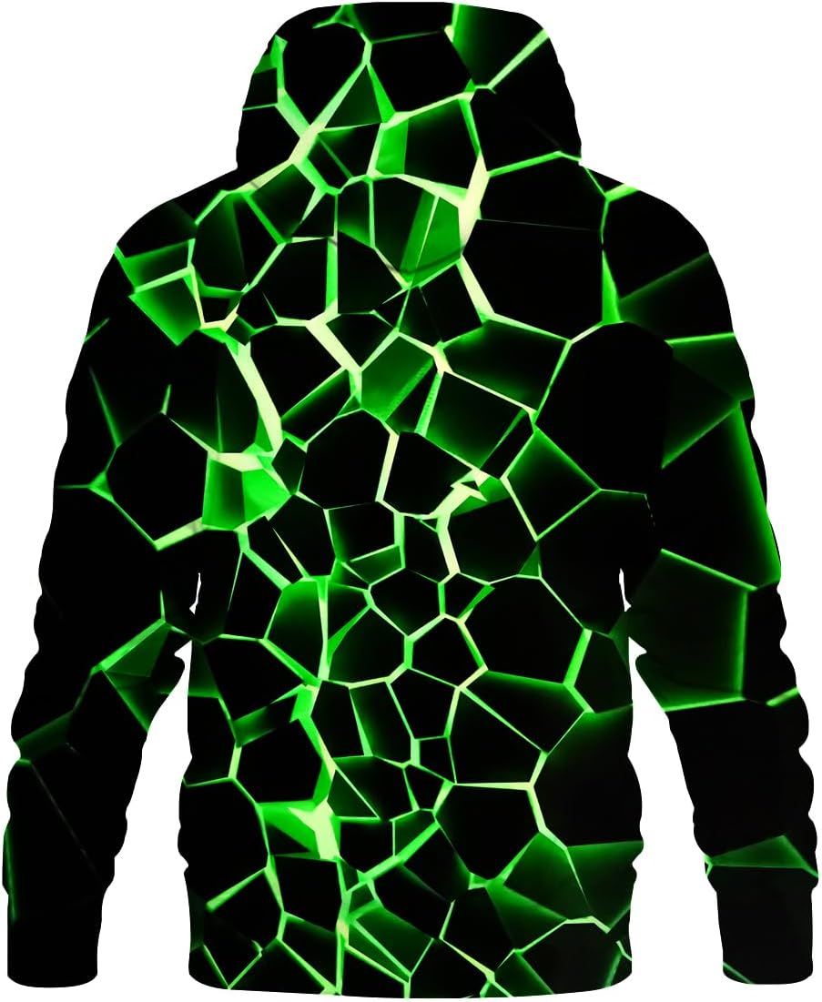 Neemanndy Unisex Graphic Print Hoodies 3D Colorful Novelty Design Long Sleeve Sweaters with Pocket image 5