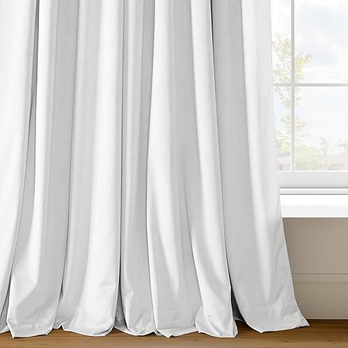 Miniatura 7 de HPD Half Price Drapes Cortinas opacas de terciopelo de 108 pulgadas de largo, 1 panel de cortina opaca plisada para sala de estar y dormitorio, 25