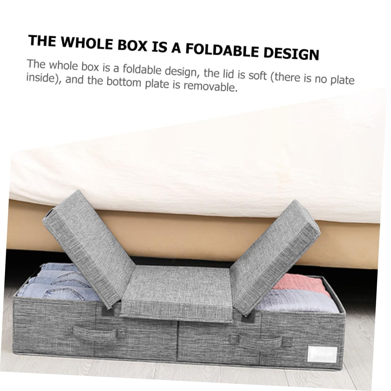 Zerodeko Organizador de Almacenamiento Debajo Cama Plegable de Tela