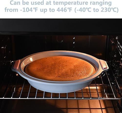 Miniatura 2 de Guowall Molde redondo de silicona para tartas de capas, pastel de queso, molde antiadherente de 8 pulgadas para hornear con marco reforzado de