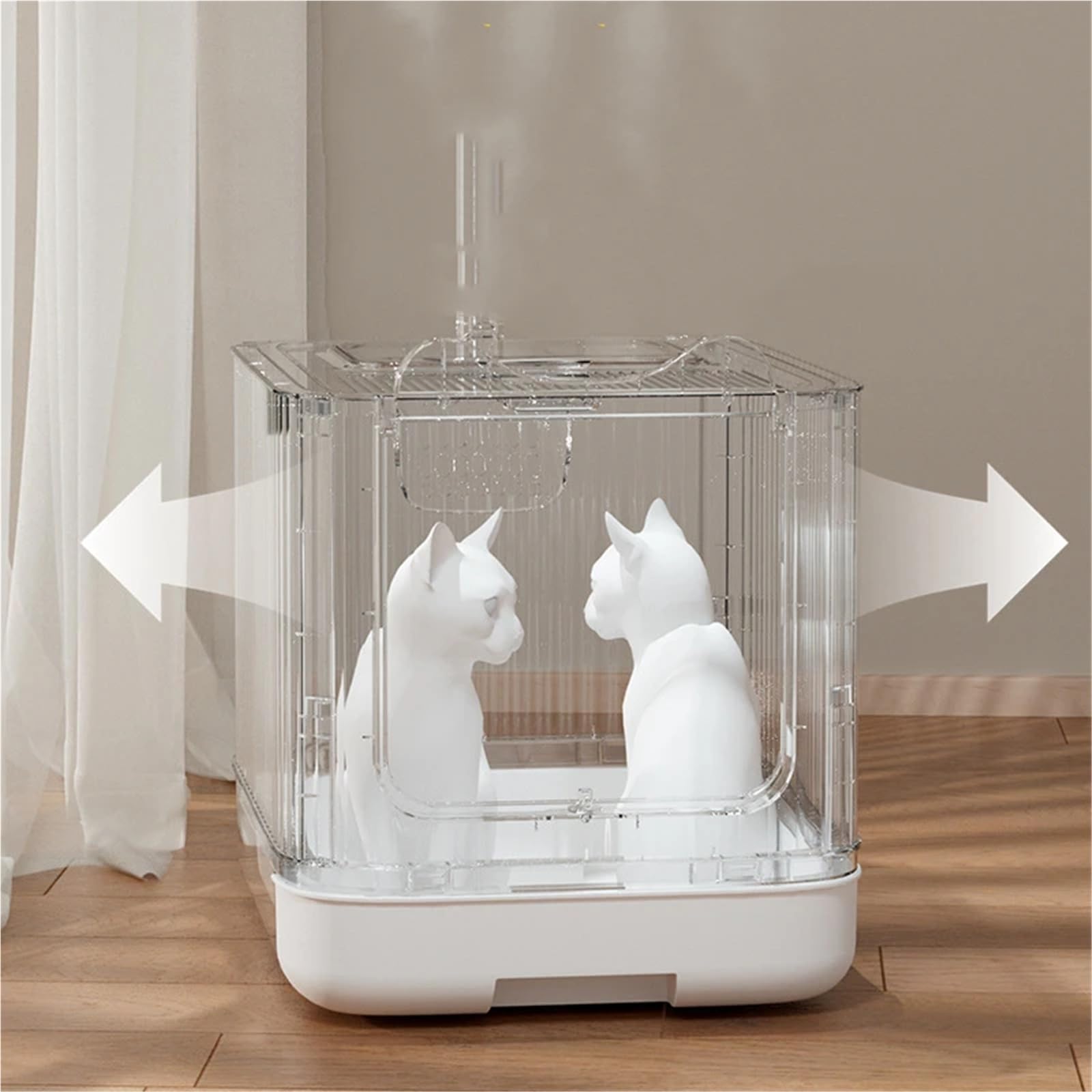 Lettiera for gatti chiusa con cassetto, porta battente e filtro antiodore