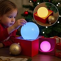 Vista 9 de Luz de bola LED, luz de orbe brillante de 6 pulgadas, lámpara de globo recargable, luces de estado de ánimo regulables con control remoto, lámpara