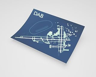 MG Global Modern Poster of Daytona Beach International Airport Dab 2 | 11x17 12x18 16x24 24x36 Minimal Unframed Print | Minimalism Wall Art Gift | Minimalist Home Office Decor