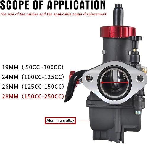 Nibbi Carburetor Pe28Mm,Fit 200Cc 250Cc Flange Motorcycle Engine With Carb Jets - For Dirt Pit Bike Mini Bike Motocross Cg175/200/250 #TOP1
