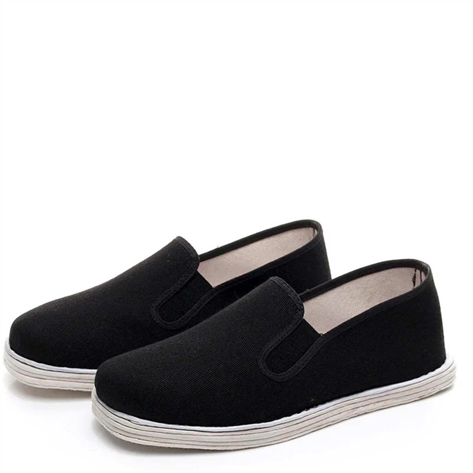 Zapatos De Tela De Kung Fu Chino Tradicional For Hombres, Zapatos De Algodón Negro, Zapatillas De Wing Chun Tai Chi, Zapatos De Artes Marciales De Algodón Puro, Zapatos Deportivos(42)