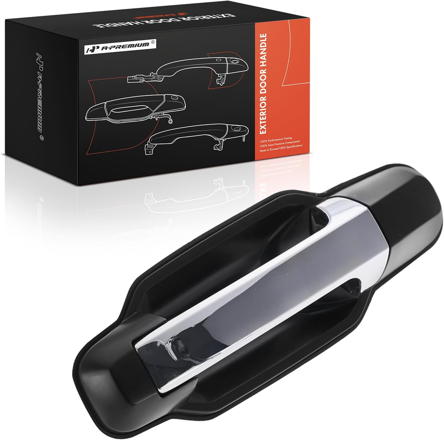 A-Premium Rear Left Driver Side Exterior Door Handle Compatible with Kia Sorento 2003 2004 2005 2006, Black Housing with Chrome Lever, Replace# 83650-3E051, 83650-3E021XX