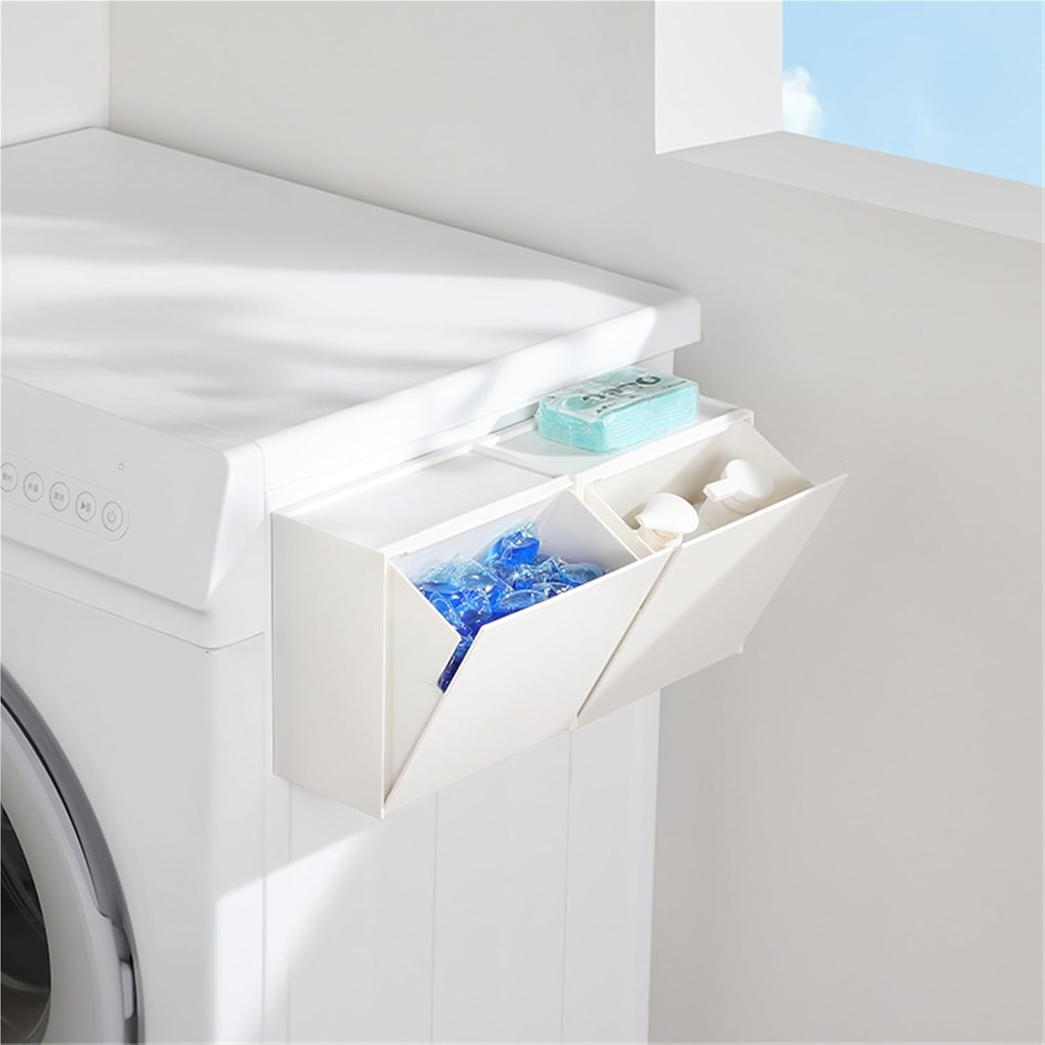 Sanitary Napkins Organizer,Feminine Care Products Dispenser for Tampons and Sanitary Pads,Wall-mounted storage box towel rack(White)