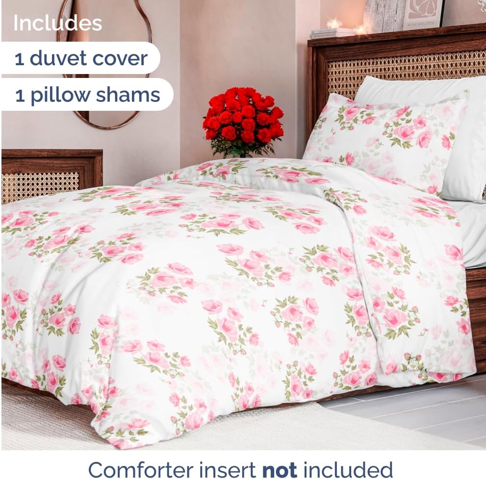 Duvet Cover Twin/Twin XL Size - Floral Duvet Cover - 2 Piece - Bloom image 2