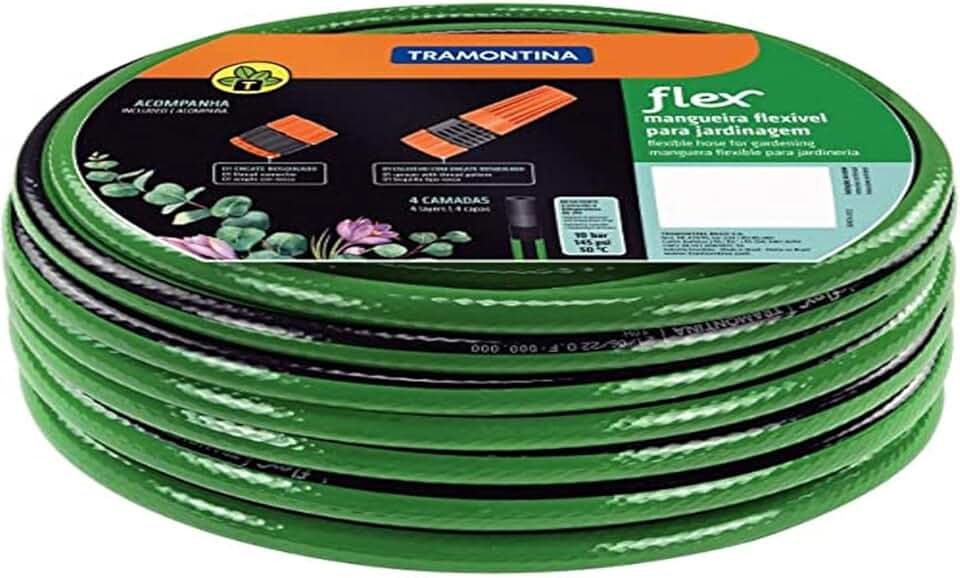 Tramontina Mangueira Pvc C/Engate e Esguicho Flex 30m Verde e Preta