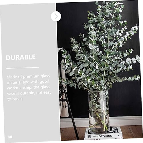 Miniatura 9 de Jarrón alto de vidrio cilíndrico de vidrio, jarrón cilíndrico de vidrio, jarrones de vidrio pequeños, jarrones cilíndricos transparentes a granel,