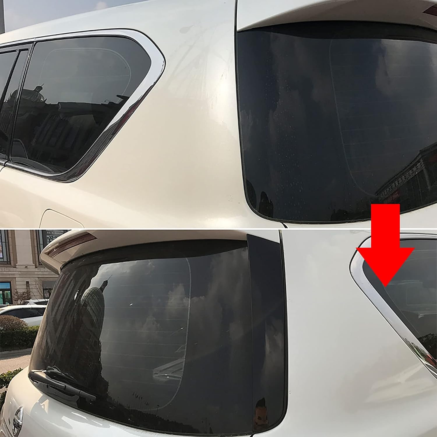 Car Rear Window Spoiler Side Wing Compatible with Nissan Patrol Y62 Armada 2010 UP, ABS Exterior Styling Accessories Body Kit Black 2 Pcs,Glossy Black, normal