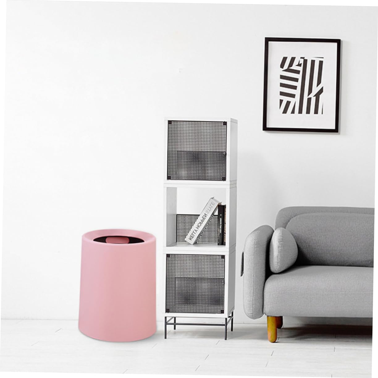 MAGICLULU Frosted Open Trash Can Bin for Bedroom Living Pink Waste Container Stylish Garbage Can for Home Organization Versatile Dustbin for Spaces