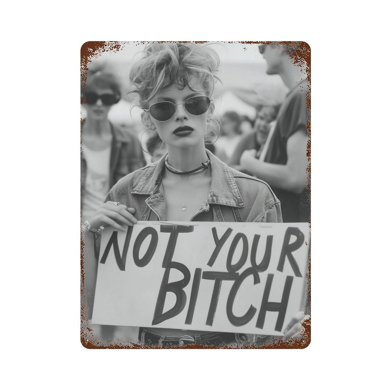 xiaoxiaoshen Feminist Wall Art_ 70s Women Protest Wall Decor Art Metal Tin Poster Modern Home Decor Art Home Bar Shop Decorations Vintage Sign 40x30cm