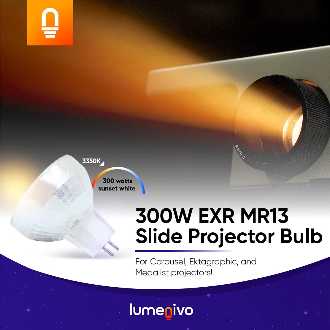 Amazon.com: lumenivo EXR Bulb 300W 8V 3350K Lamp for Kodak