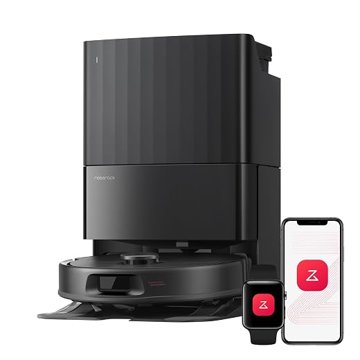 roborock Qrevo S Pro Robot Vacuum and Mop, 18,500Pa Suction, Multifunctional Dock with 167℉ Mop Self-Cleaning, Smart Obstacle Avoidance, Anti-Tangle Brush, Liftable Spinning Mop, Black