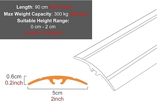 Miniatura 2 de Aluminum Edging Trim Strips Wood to Tile, Smooth Transition Threshold Strip for FloorCarpetDoorways, Height Difference Within 2cm0.8in (Color