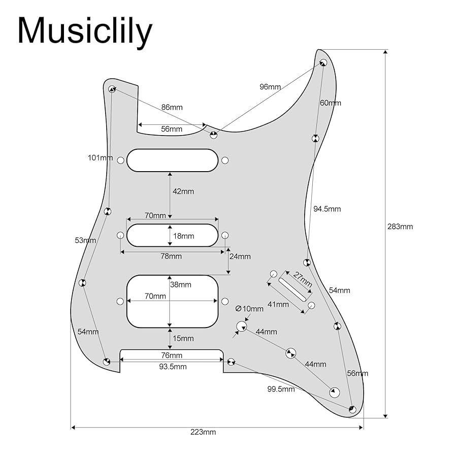 Amazon.co.jp: Musiclily Pro 11穴HSSストラトピックガード