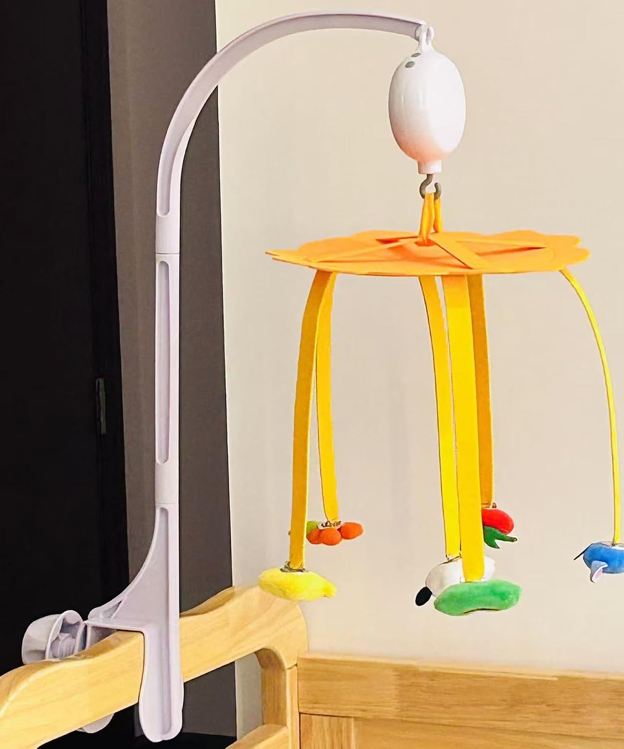 24 inches Crib Mobile Arm with Mobile Arm Clamp, U Type Design & Anti-Slip Feature - Crib Mobile Attachment Clamp Suitable for Strollers, Diaper Changing Tables & Mobile arm for Crib.
