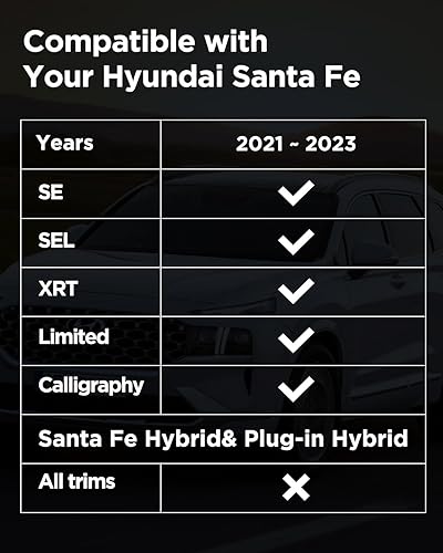 Miniatura 6 de Liner Master Alfombrillas para Hyundai Santa Fe 2023 2022 2021 (no para híbridos), 4 forros personalizados para todo tipo de clima, aptos para carga