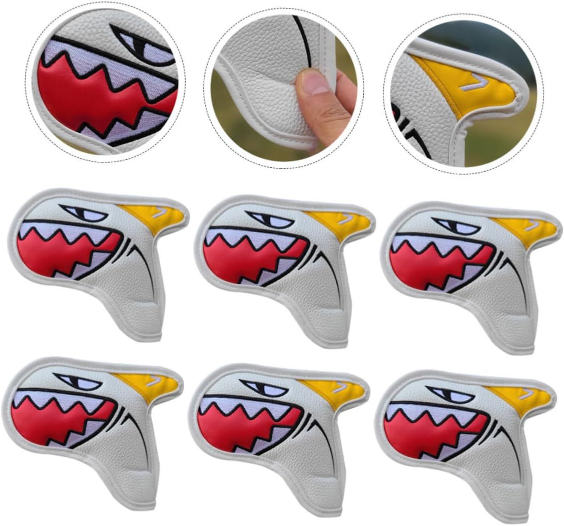 9Pcs Golf Iron Head Covers White Putter Covers Golf Accessories for Iron Sets Sports Outdoor Use