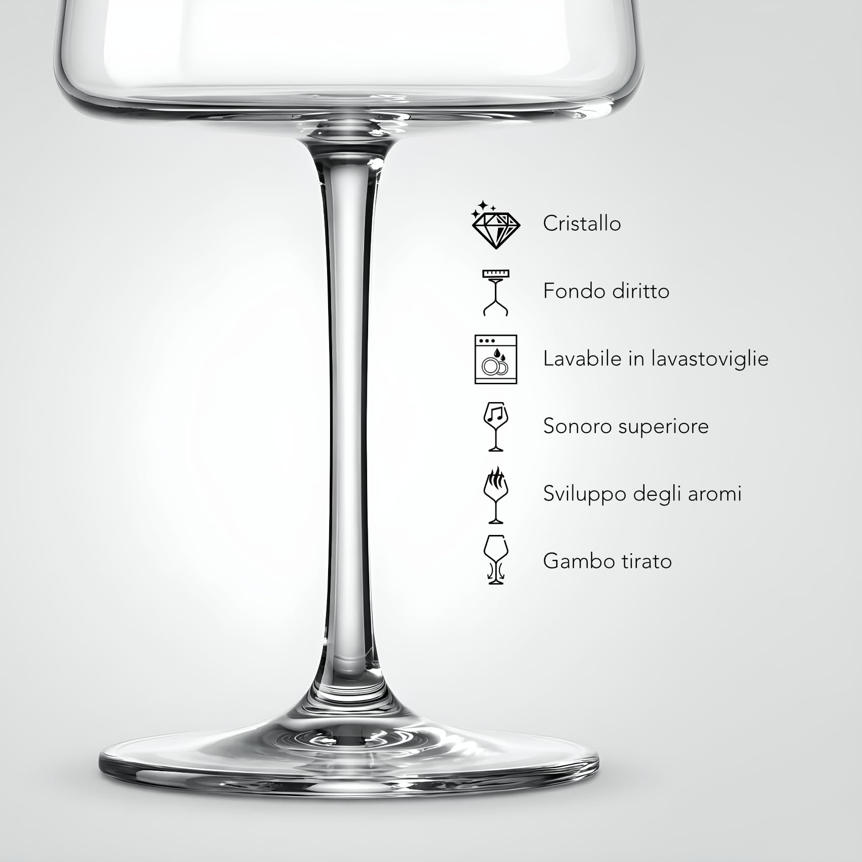 Bicchieri Martini, 4pz, 23cl, in cristallo, resistente, Espresso, Cocktail