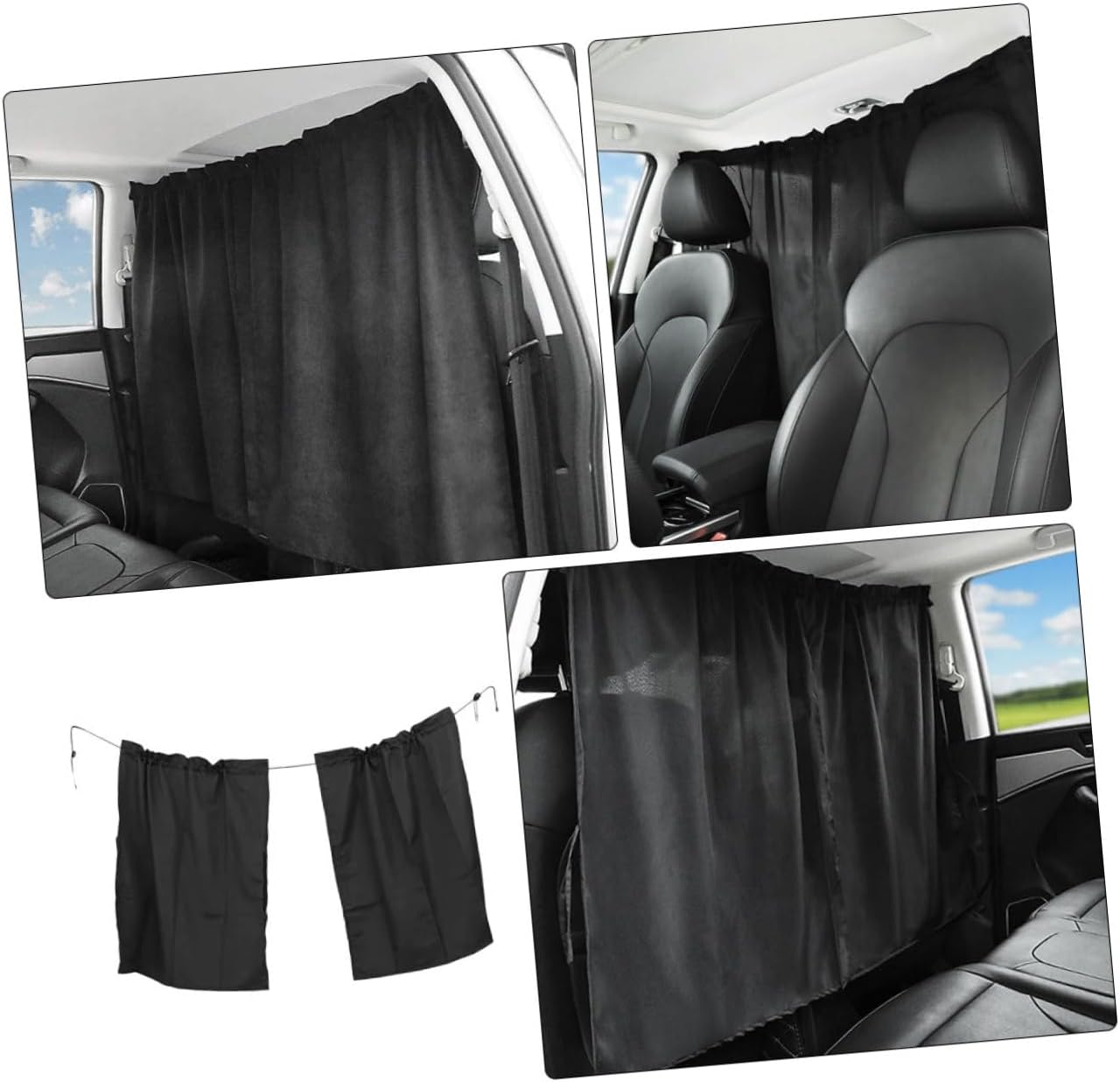 PRETYZOOM Car Privacy Curtain Car Window Privacy Shade UV Protection Auto Partition Curtain for Windshield Side Windows Durable Sunshade