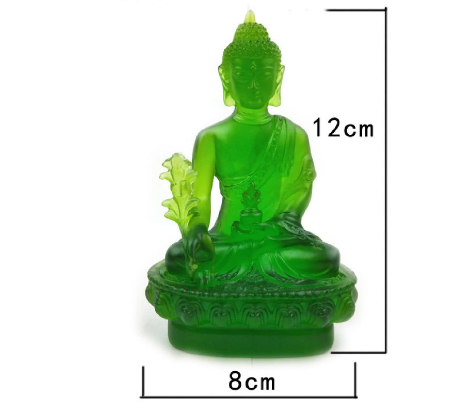 Schmücken Feng Shui Buddha Figur Buddha Deko Buddha Statue Temple Ten Thousand Buddha Wall Enshrined 5-Zoll-Imitation Medizin Buddha Buddha Buddhismus Liefert Glas-Buddha-Statue,Bernstein