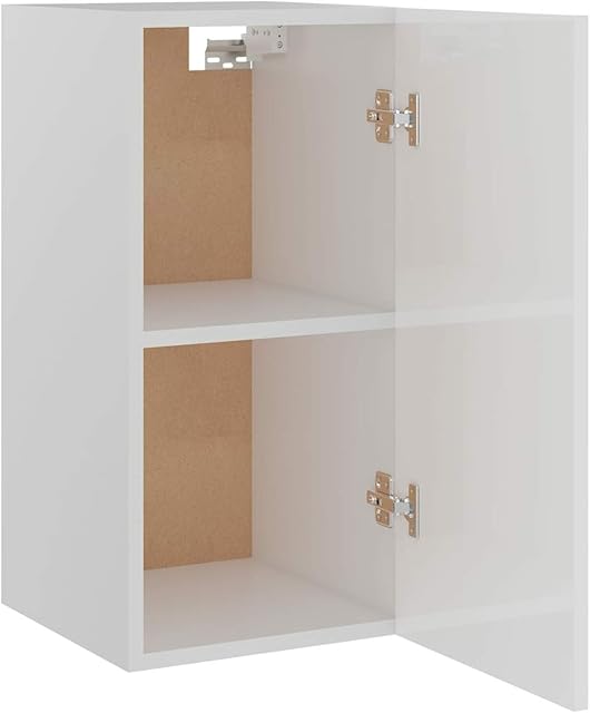 Cigopx Hanging Cabinet Wall Mounted Kitchen Cabinet Hanging Cupboard Storage Cabinet High Gloss White 29.5x31x60 cm Chipboard