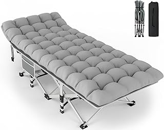 ZENPETIO Folding Camping Cot with Mattress