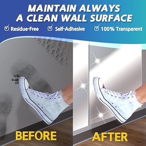 Miniatura 4 de HA SHI Hojas protectoras de pared + rollo protector de pared, calcomanías de película protectora de pared transparente autoadhesivas, fáciles de