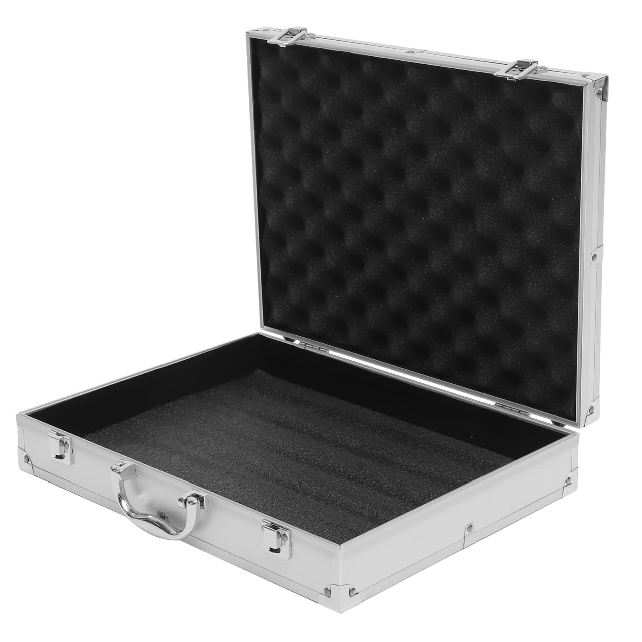 ERINGOGO Valigetta per Strumenti di Misura Scatola in Alluminio con Serratura Scomparto per Attrezzi Imbottitura in Gommapiuma Valigetta 28. 5X37X7. 5 Cm