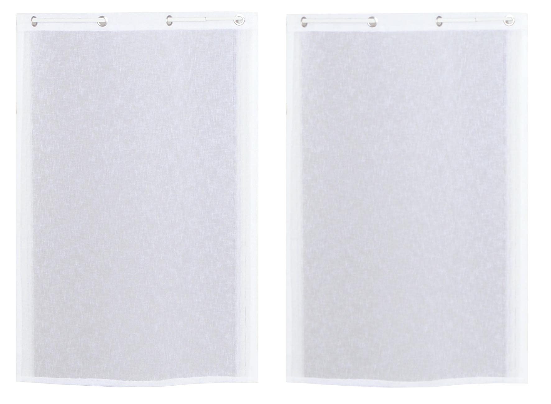 Atout Ciel Pair of Eyelet Curtains 60 x 90 cm White Ready to Hang