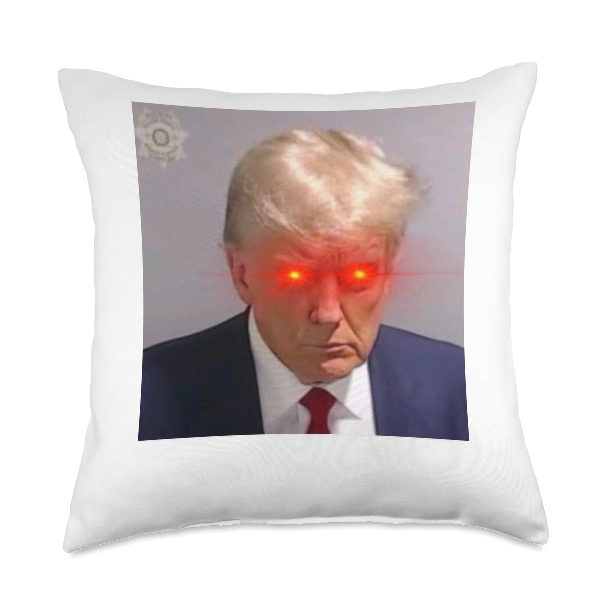 Amazon.com: Trump Loves Bitcoin Trump Bitcoin Laser Eyes Mugshot Throw  Pillow, 18x18, Multicolor : Home & Kitchen
