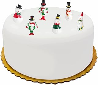 Snowman Christmas Cake Toppers Uk Cupcake Yule Log Muffin Decorations Xmas Holiday Topper Decoration Traditional Table Centerpieces Party Supplies Ornament Multi Purpose 45mm Assorted (6Pc)