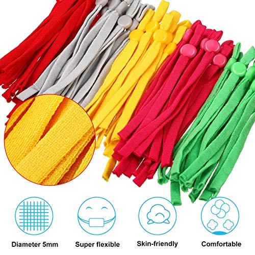 200 Pieces Elastic Cord With Adjustable Buckle Adjustable Earloop Cord Sewing Elastic Strap Elastic Band Cord With Adjustable Buckle For Diy Craft, Adults And Kids (Mixed Colors) #TOP3