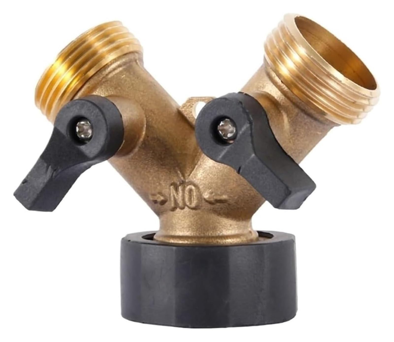 Raccordo per Rubinetto da Giardino, Sdoppiatore a Y for Tubo da Giardino 3/4 Pollici in Ottone, 2 Pezzi, Colore Oro