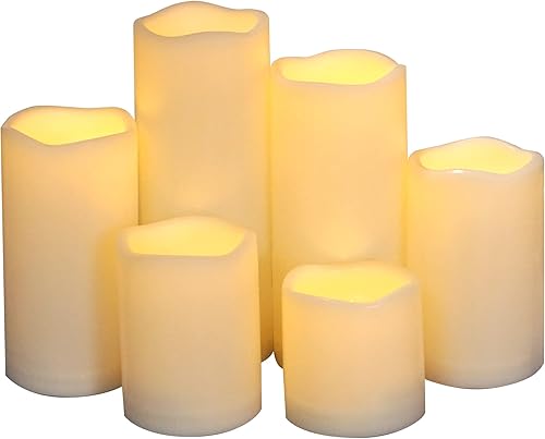 Miniatura 2 de 4 velas LED escalonadas sin flama, de pilas, impermeables, para exteriores, con temporizador, luz nocturna parpadeante de resina plástica, para