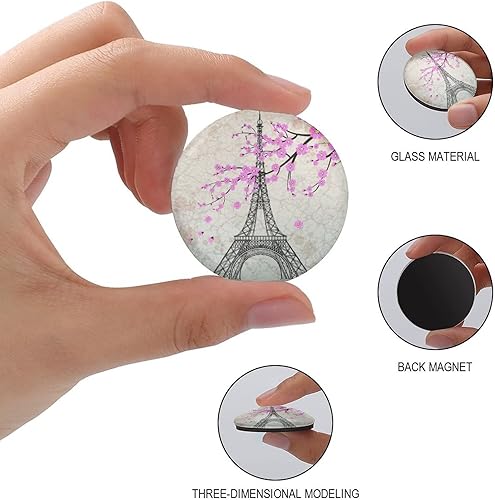 Miniatura 3 de Pares de imanes de nevera de torre Eiffel imán de vidrio para refrigerador pequeños imanes decorativos fuertes con imagen divertida linda