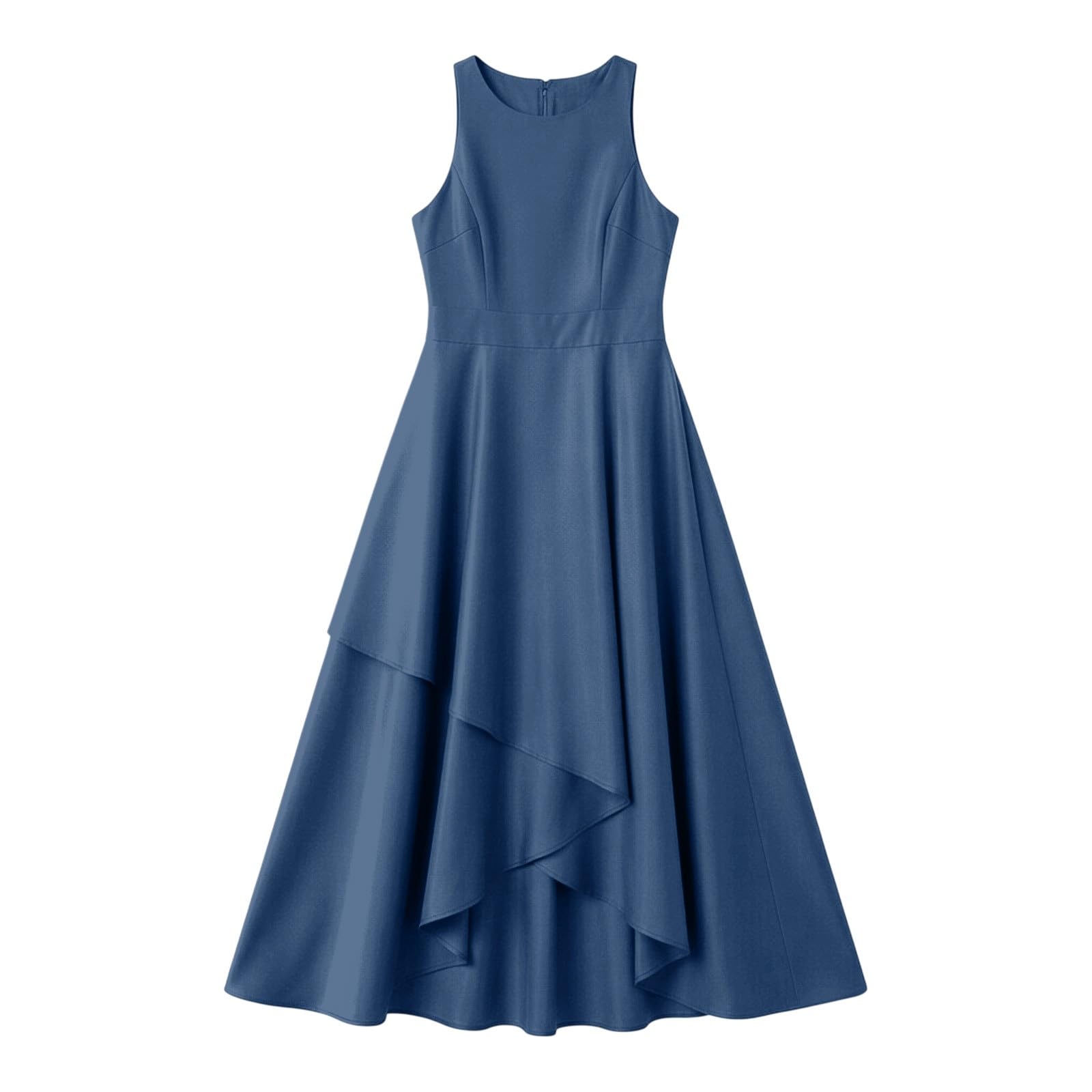 A-Linie Blumenmädchen Kleider Sommer Ärmellos Rüschen Midi Ballkleid Jugendliche Kinder Mädchen Einfarbig Partykleid Swing Prinzessinnenkleid Rundhalsausschnitt Hochzeitskleid