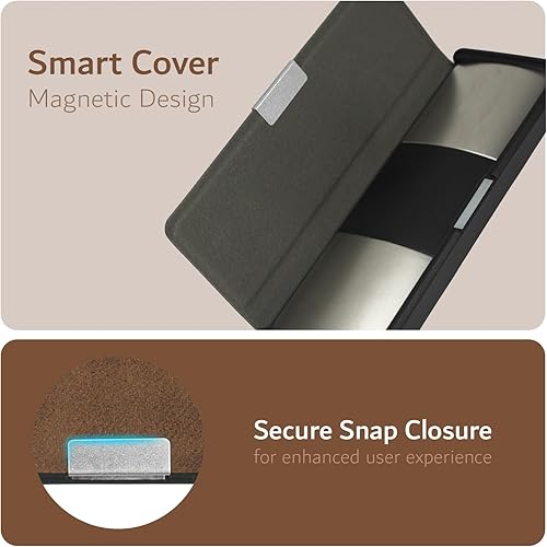 Miniatura 7 de TUDIA Funda de cuero de viaje compatible con KardiaMobile 6L, cierre magnético de cuero duradero con soporte para llaves, ligera, delgada, funda