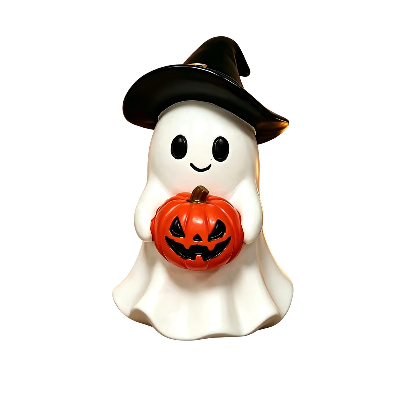 Pangboer Multicolor Seasonal Home Decor Halloween Pumpkin Figurine, Resin Freestanding Shelf Accent, Witch Hat Character With, Desk Window Sill Entryway Display Pumpkin Figurine Halloween Decor Tabletop Ornament