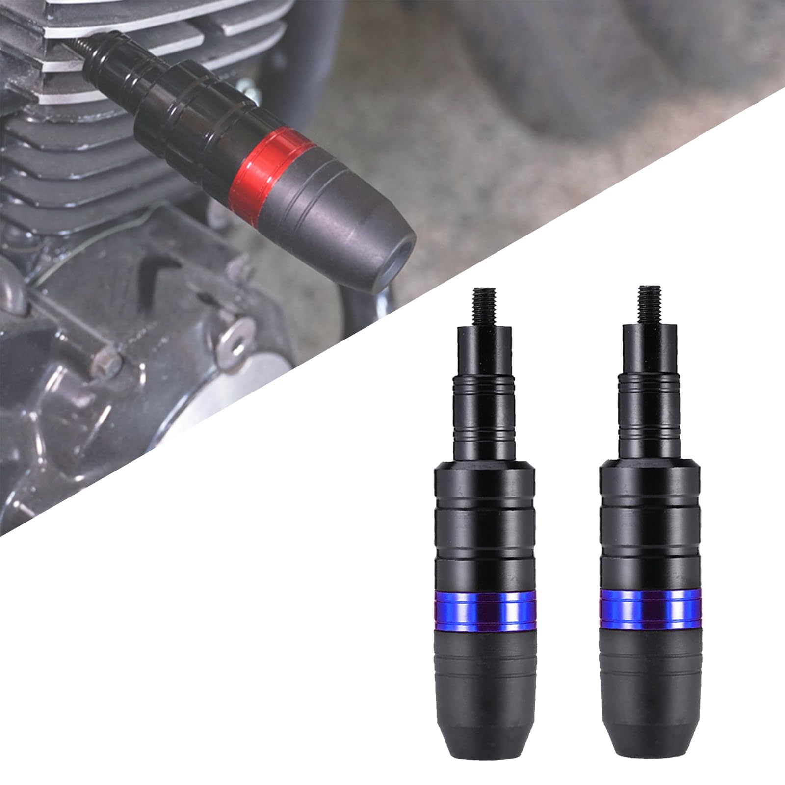 2 Pack Motorcycle Frame Sliders for Kawasaki Ninja H2 2015-2020 2021 2022 2023 2024 2025, Anti-Fall Frame Slider Crash Protectors, CNC Aluminum Frame Slider Anti-Fall Stick, Accessories