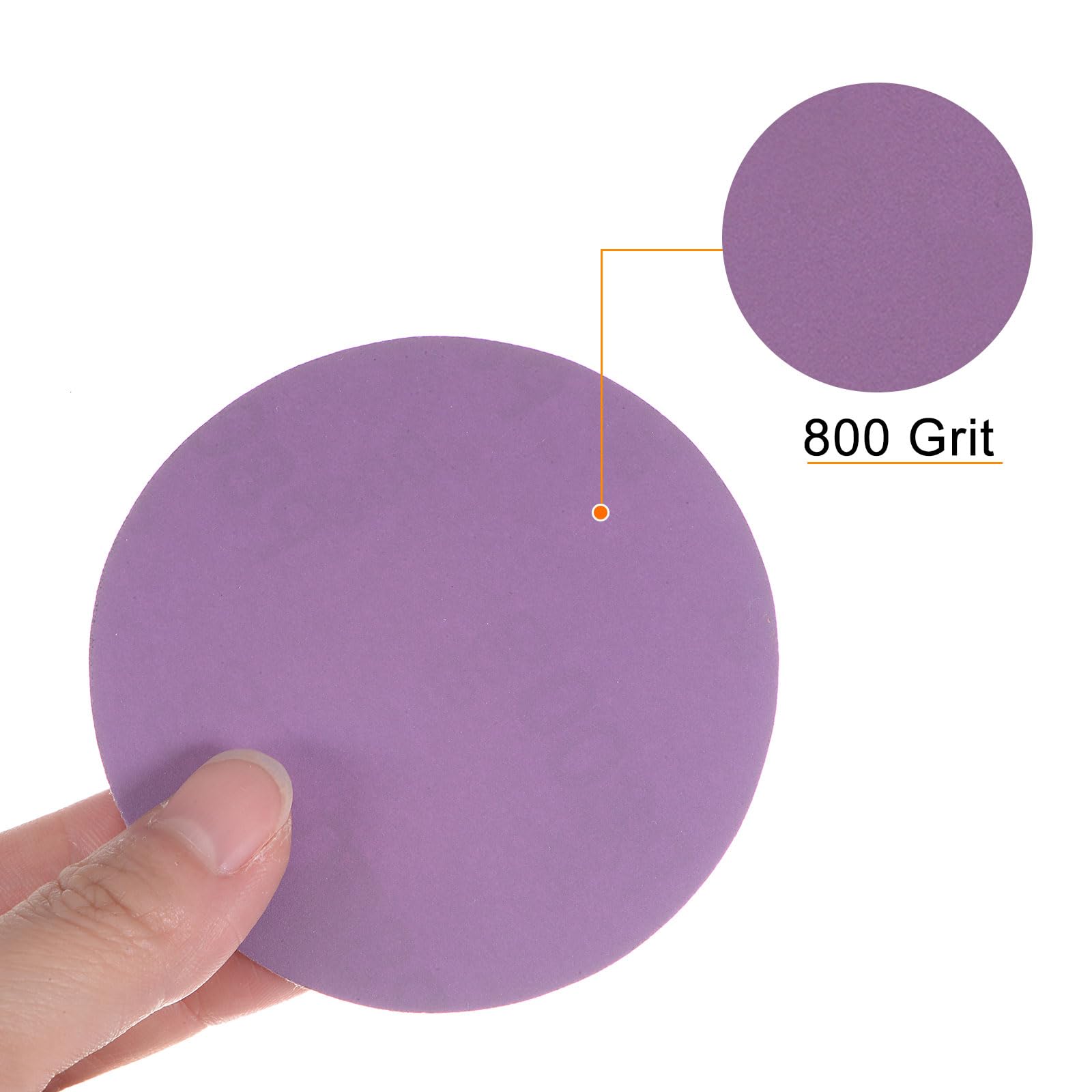 HARFINGTON 40 discos de lija de grano 800, color morado, papel de lija circular de 3 pulgadas, papel de lija profesional, pulido en seco y húmedo para paneles de yeso de metal y madera