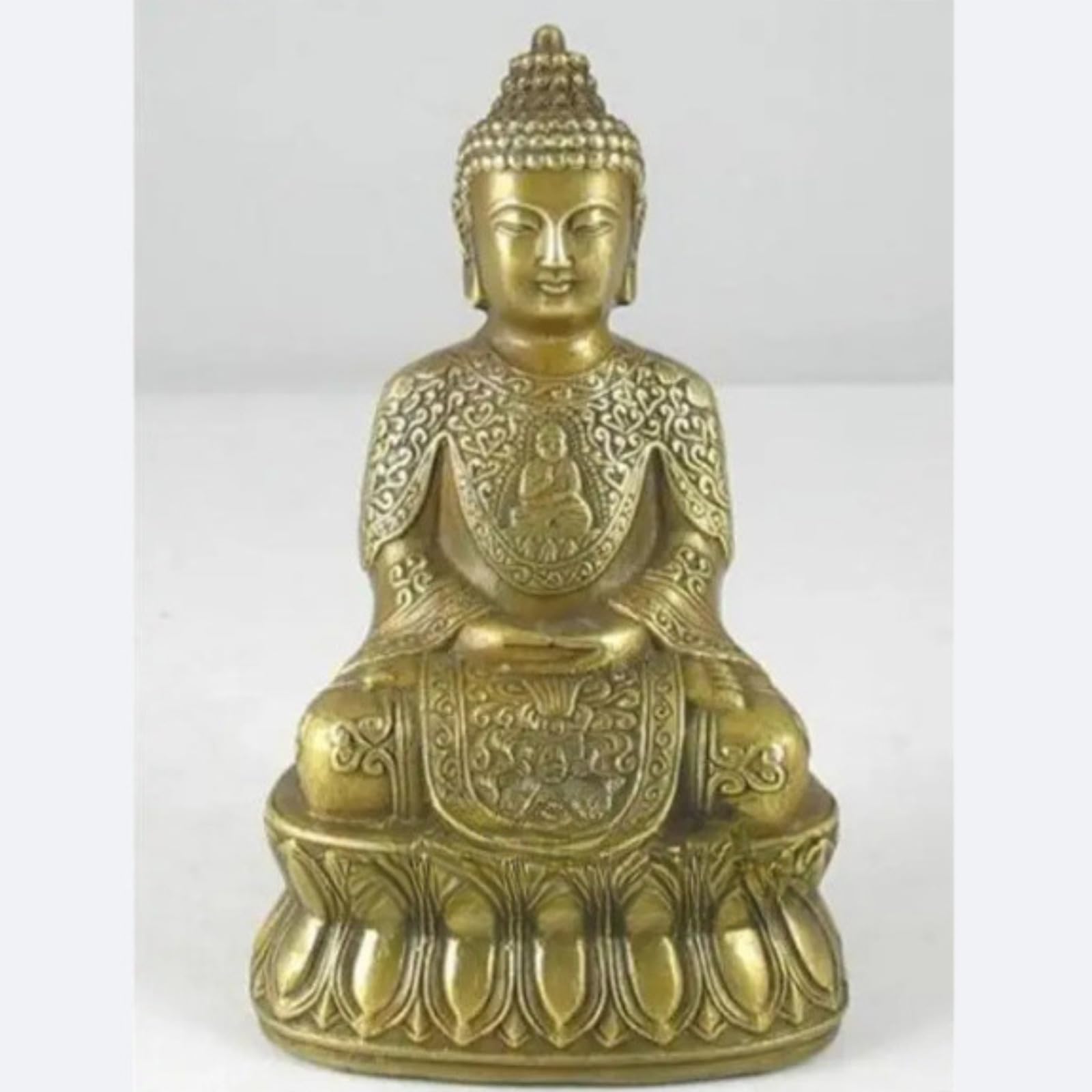 Statua di Buddha Sakyamuni in rame, 12 cm, decorazione per la casa e la scrivania