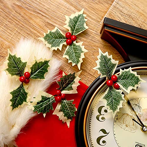 Regretfully Simulation Christmas Red Fruit Leaves Christmas Tree Decoration Christmas Wreath Rattan Diy Accessories Branch Plug In Material Hydrangea (A, One Size) #TOP6