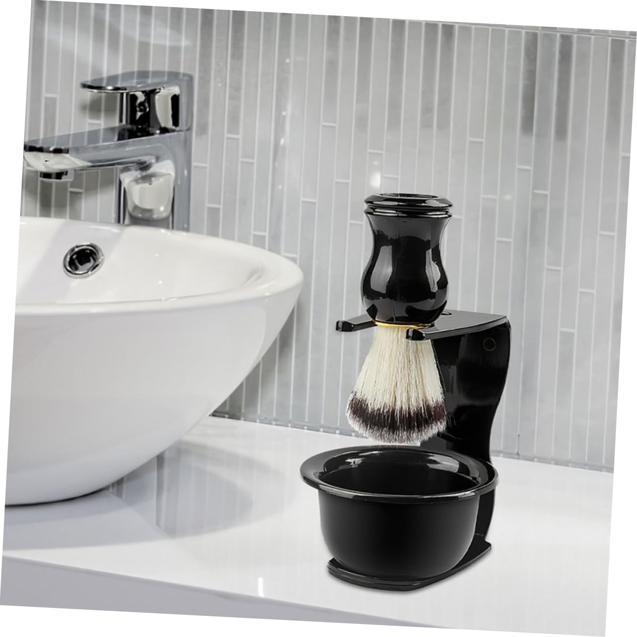 Healeved 8piezas Soporte Para Afeitar De Organizador De Brochas y Maquinillas De Afeitar Estante Elegante y Funcional Para Herramientas De Aseo Para Baños Modernos