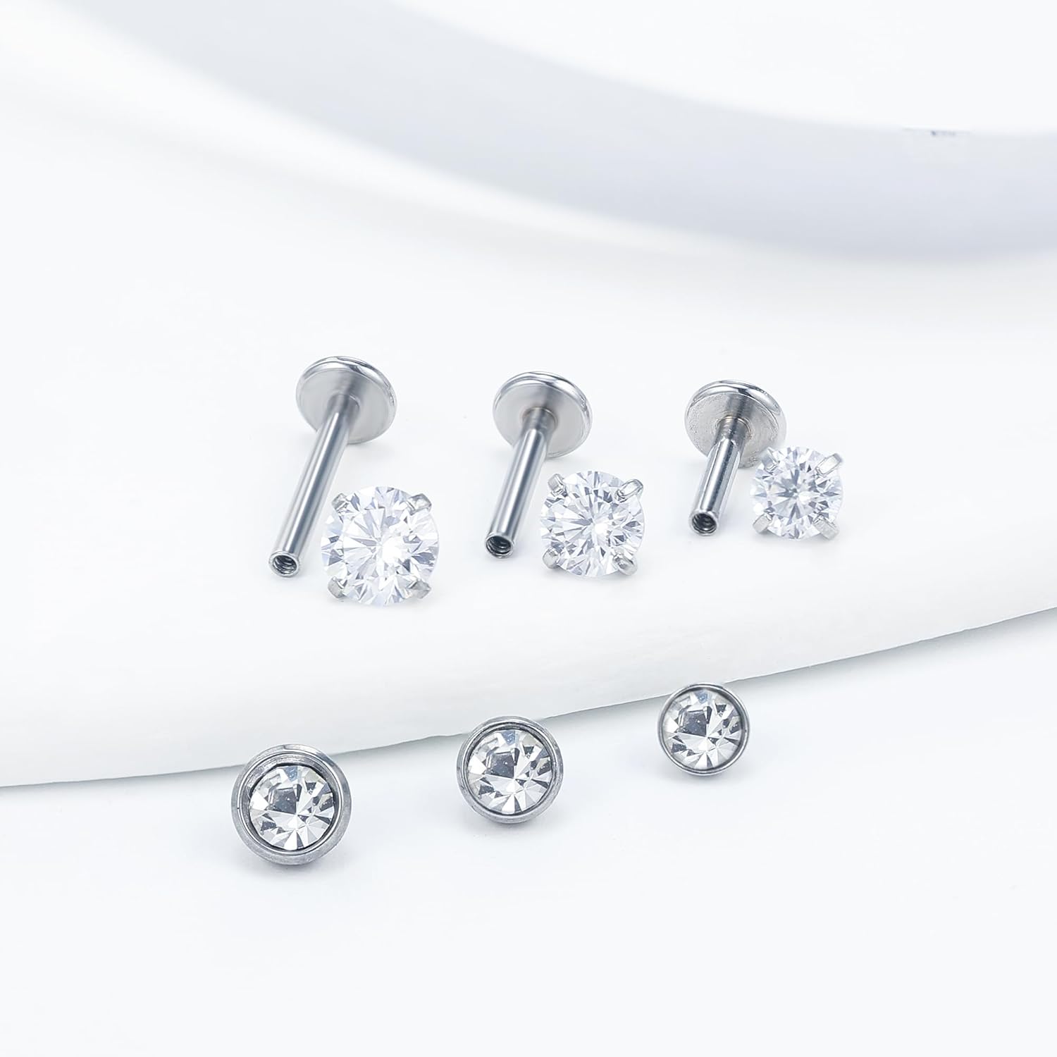 Vsnnsns 16G Lip Rings Stainless Steel Tragus Helix Conch Piercing Jewelry Snake Bite Piercing Monroe Lip Rings Labret Medusa Cartilage Lobe Earrings Piercing Jewelry CZ 2MM 2.5MM 3MM 3.5MM 4MM 4.5MM - Image 4